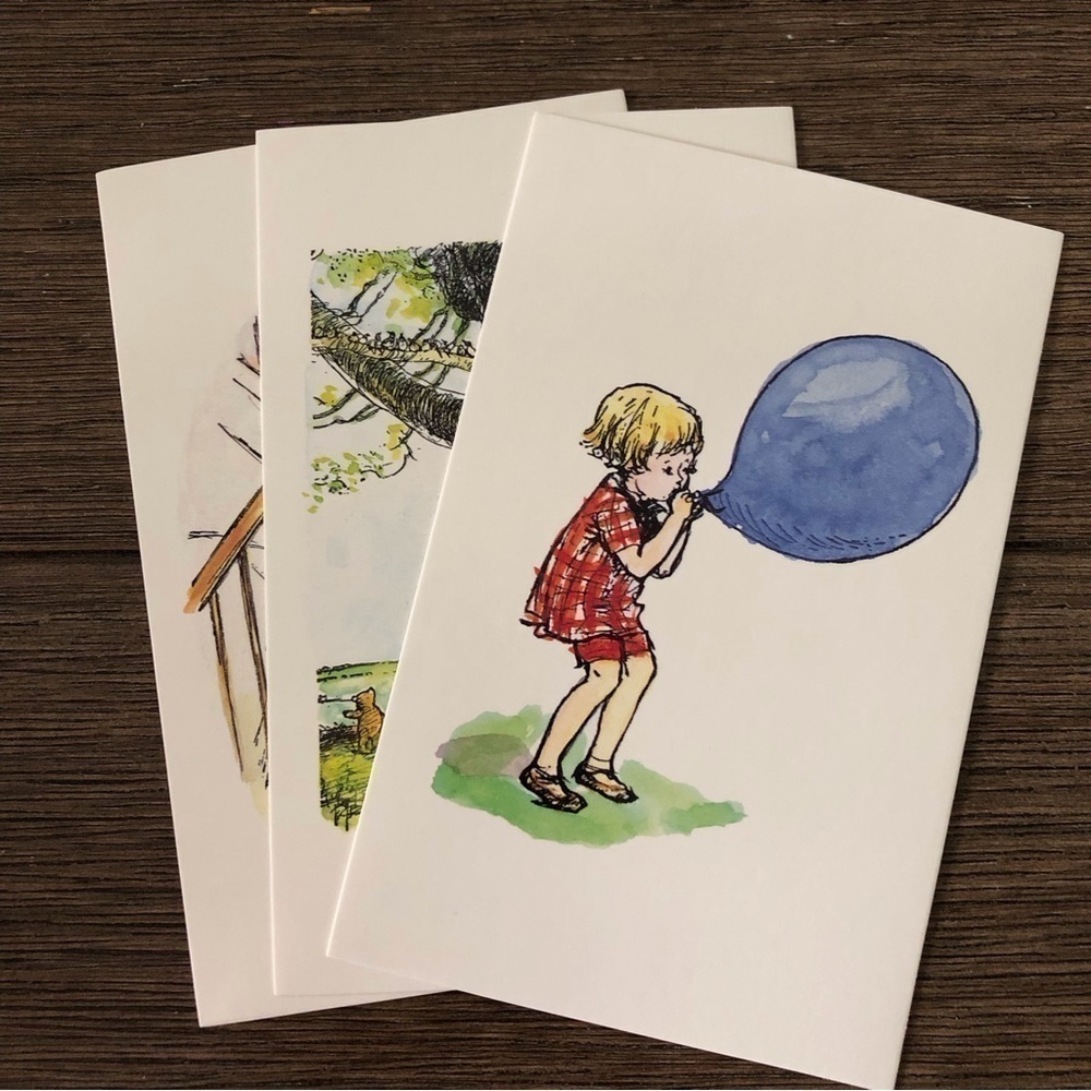 Disney's Winnie the Pooh Classic Illustration postcards: Christopher Robin 4ct